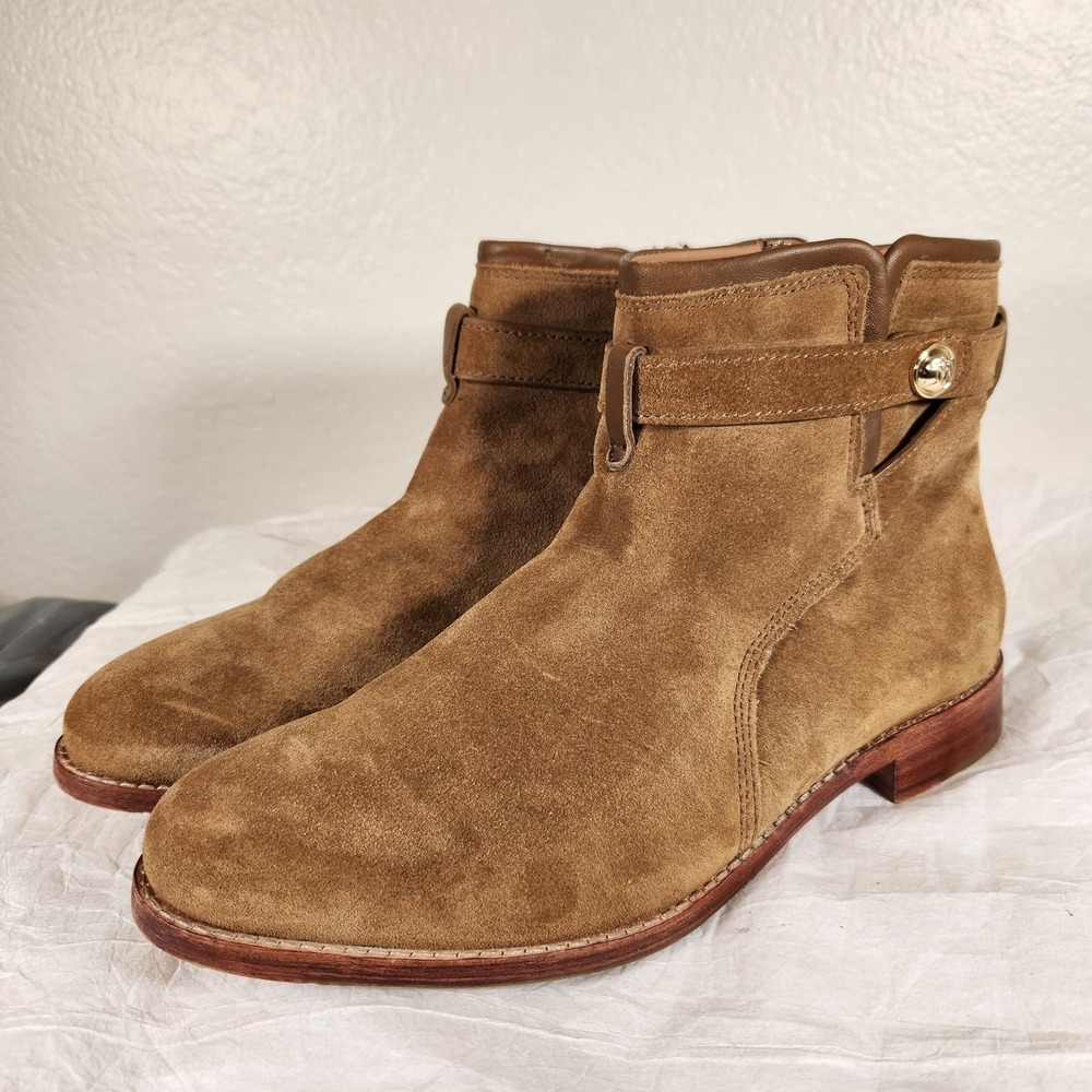 New Johnston & Murphy Women's Darby Snap Bootie 8.5 Boot Chelsea Suede Brown